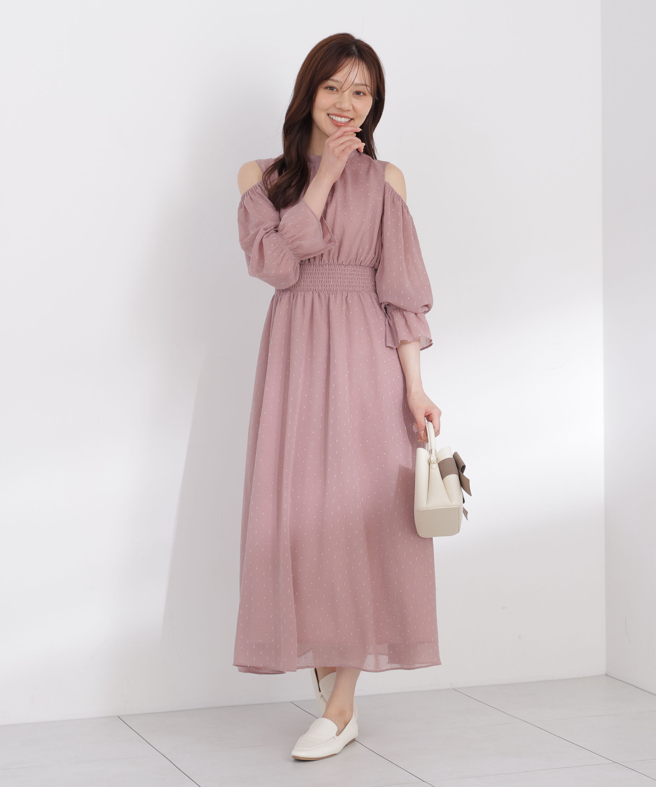 PROPORTION BODY DRESSING「オープンショルダーワンピース」|ワンピース|
