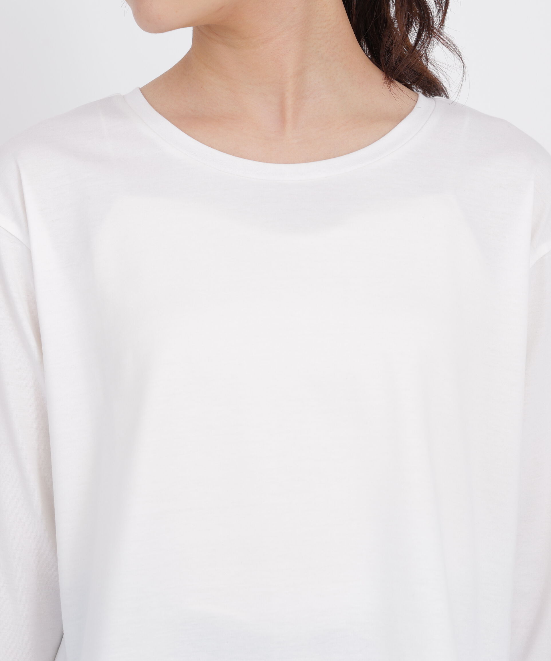  「＜a/mie＞レースヘム長袖Tシャツ」|Tシャツ・カットソー|