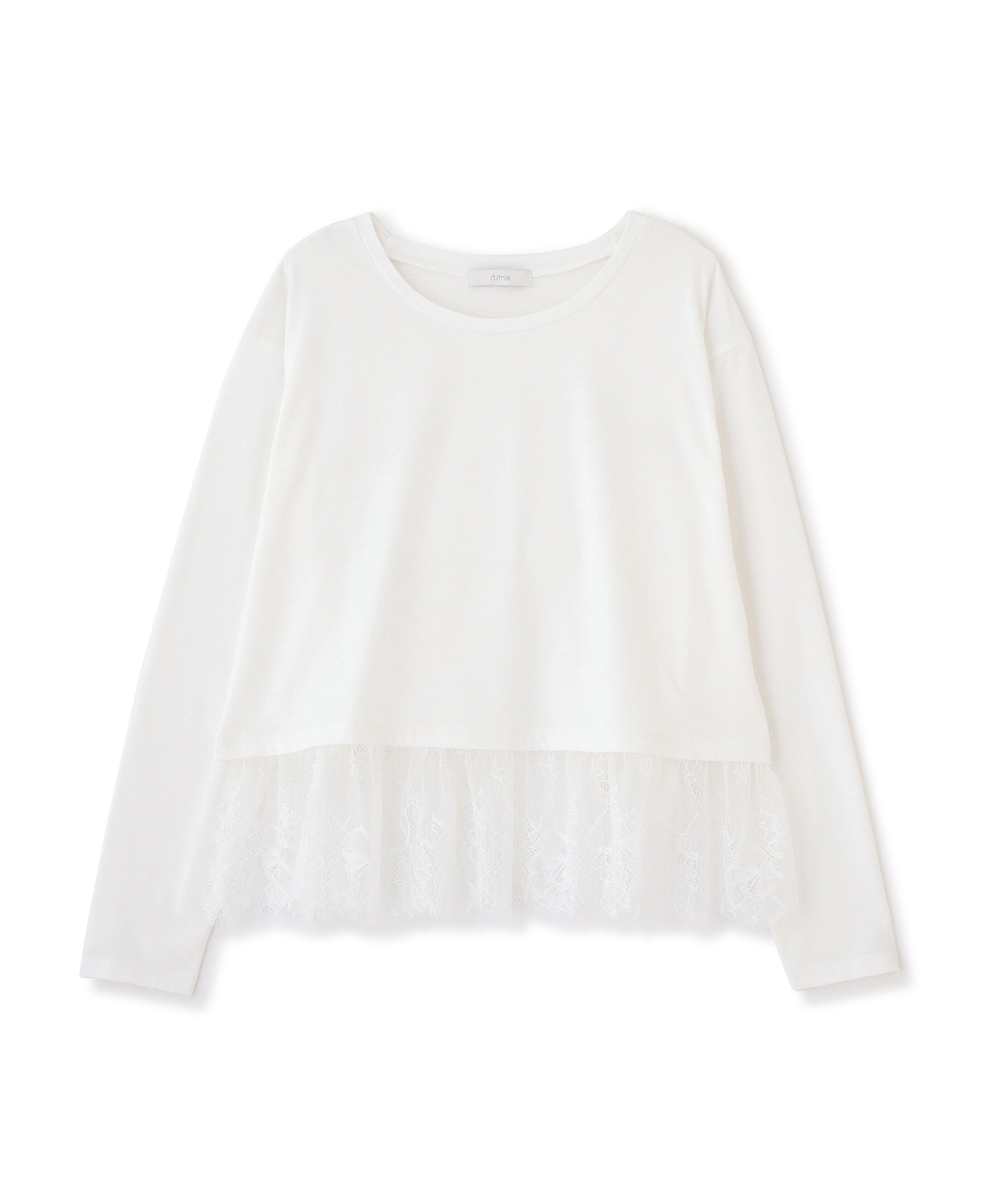  「＜a/mie＞レースヘム長袖Tシャツ」|Tシャツ・カットソー|