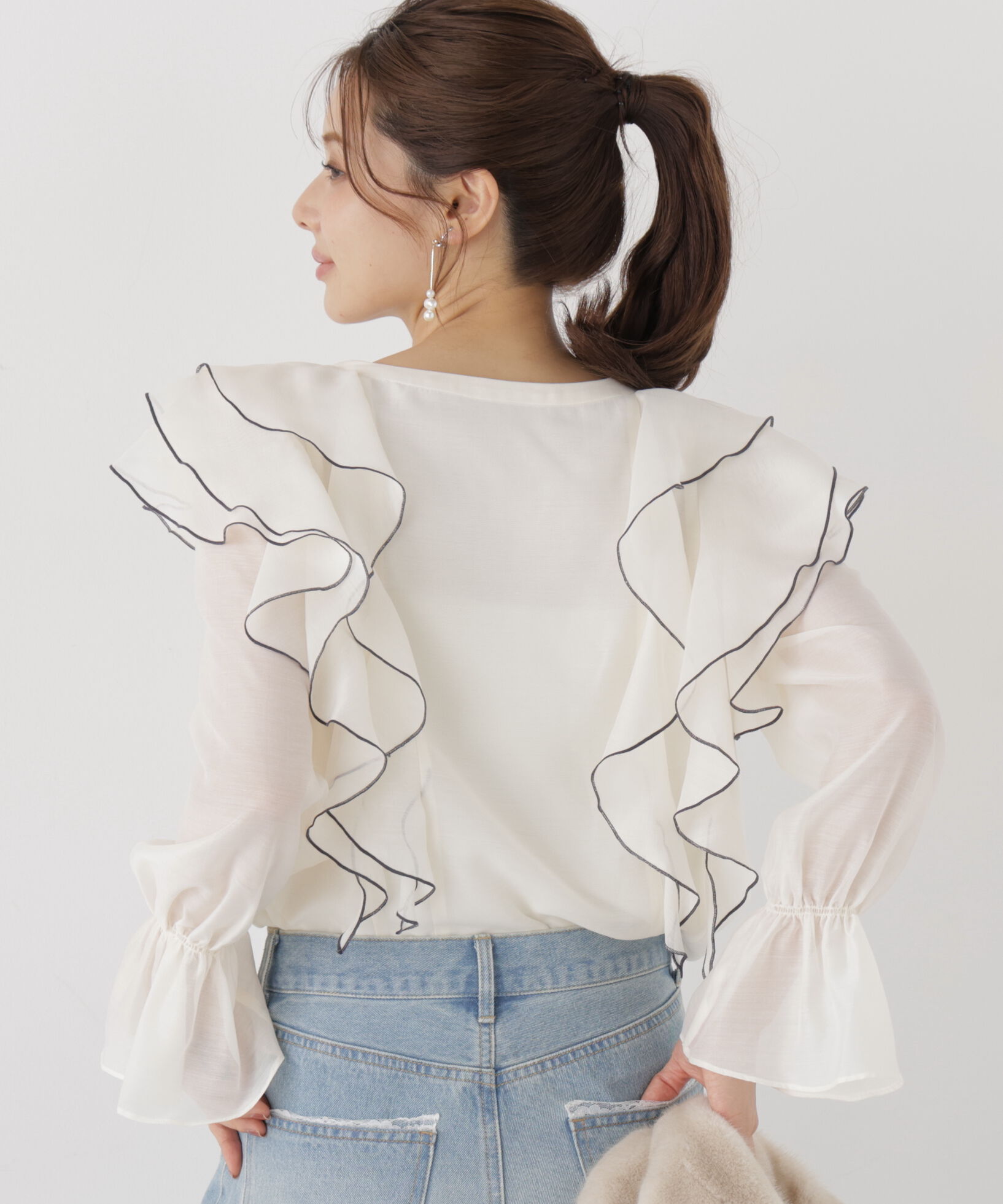 PROPORTION BODY DRESSING「ボリュームラッフルブラウス」|シャツ・ブラウス|