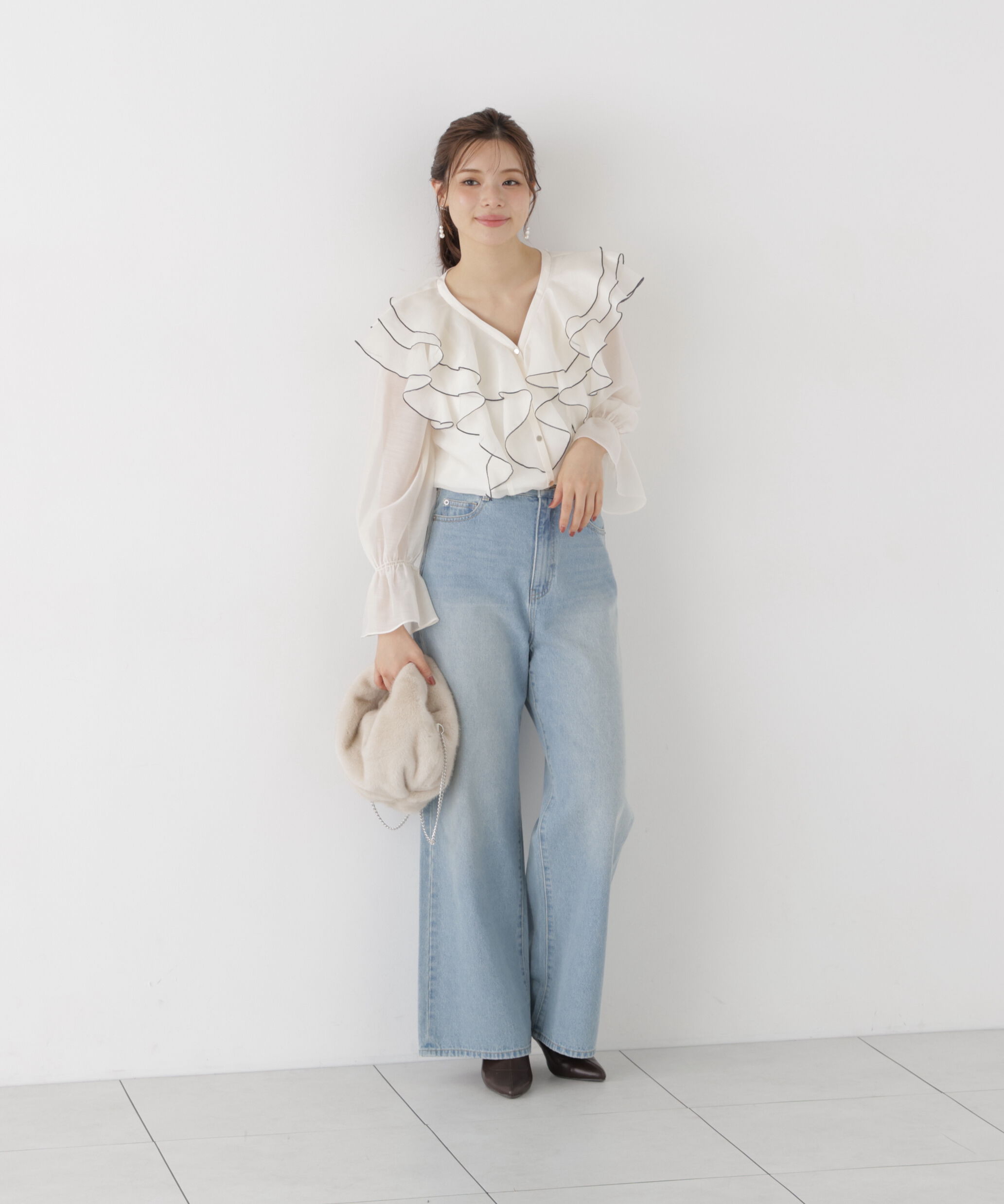 PROPORTION BODY DRESSING「ボリュームラッフルブラウス」|シャツ・ブラウス|