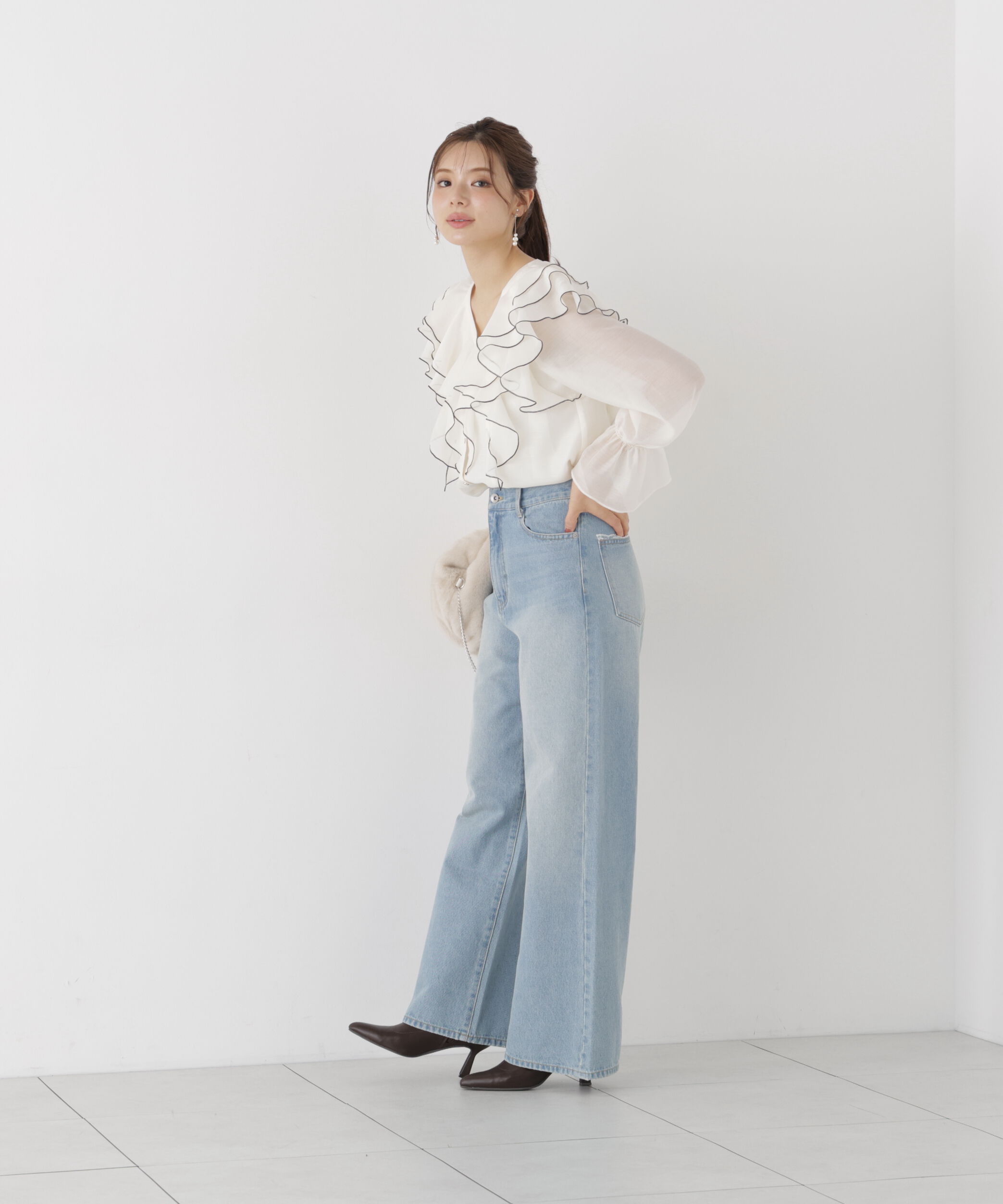 PROPORTION BODY DRESSING「ボリュームラッフルブラウス」|シャツ・ブラウス|