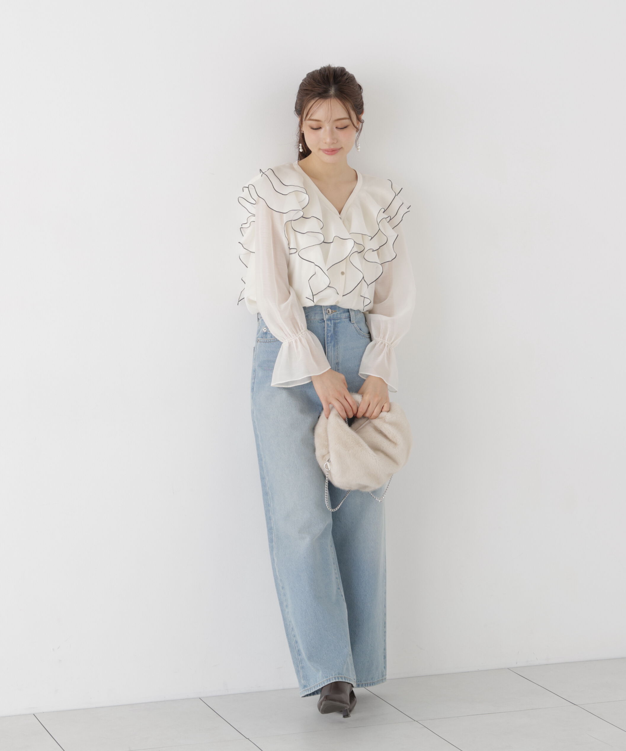 PROPORTION BODY DRESSING「ボリュームラッフルブラウス」|シャツ・ブラウス|