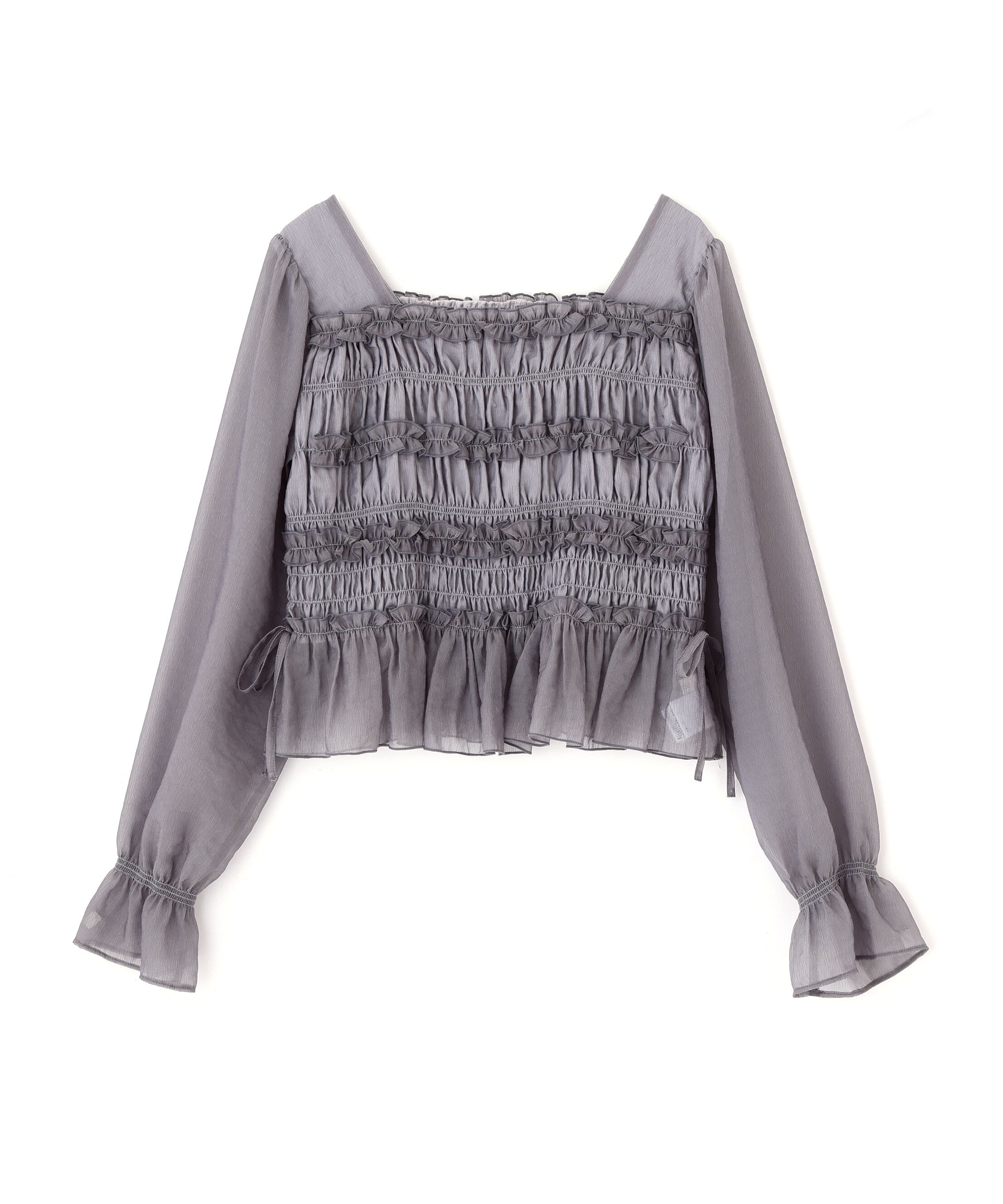 PROPORTION BODY DRESSING「＜a/mie＞シャーリングフリルキャンディースリーブブラウス」|シャツ・ブラウス|