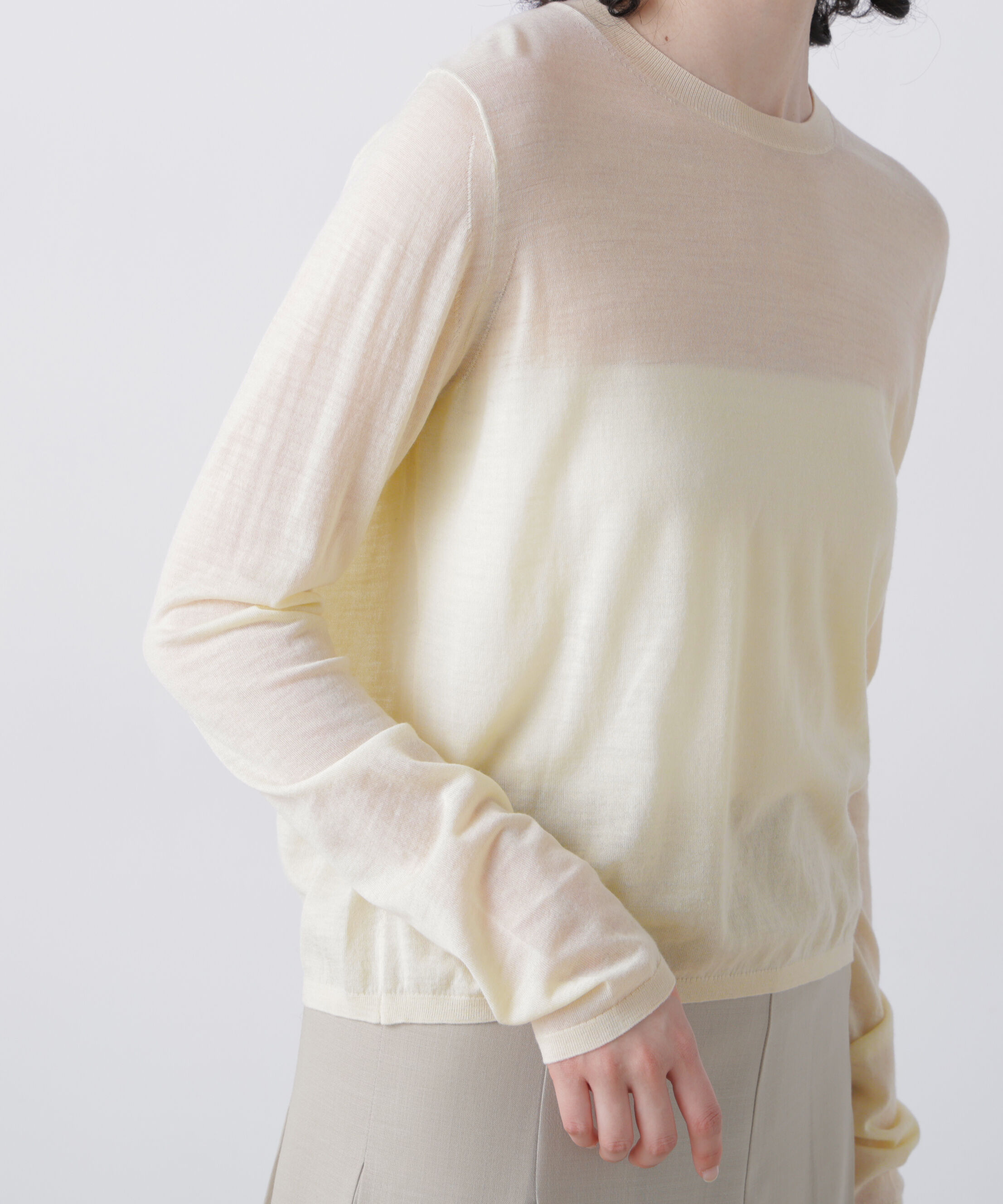 YLEVE 「YLEVE / 2/100 FINE WOOL SHEER KNIT PULLOVER」|ニット・セーター|