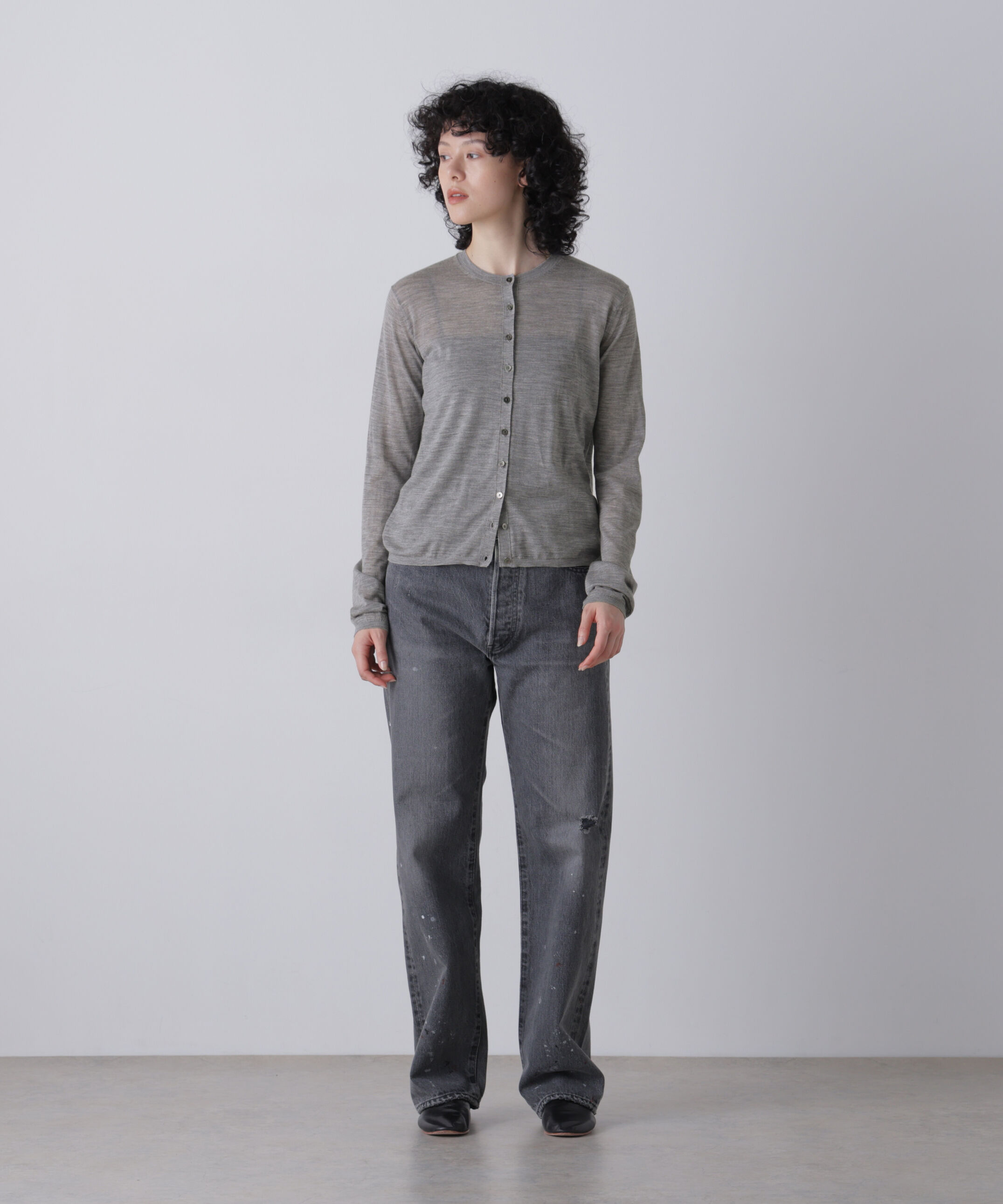 YLEVE 「YLEVE / 2/100 FINE WOOL SHEER KNIT CARDIGAN」|ニット・セーター|