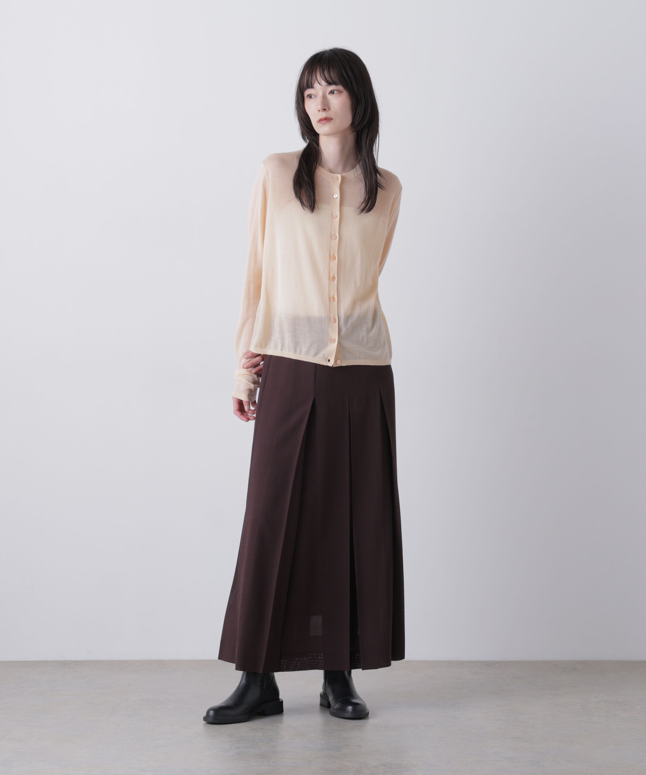 YLEVE 「YLEVE / 2/100 FINE WOOL SHEER KNIT CARDIGAN」|ニット・セーター|