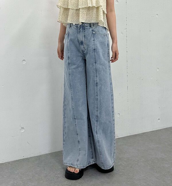 archives「リボン刺繍ワイドデニム／」|デニム|