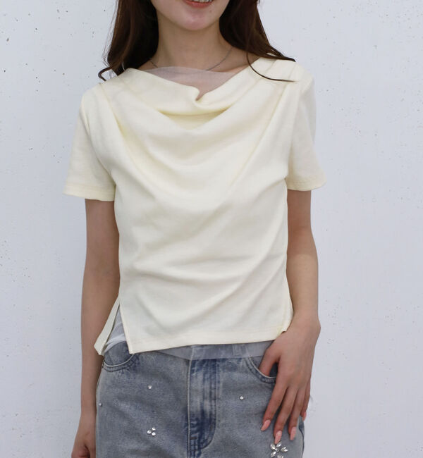 archives「チュールレイヤードタックドレープカットＴＯＰＳ」|Tシャツ・カットソー|CREAM