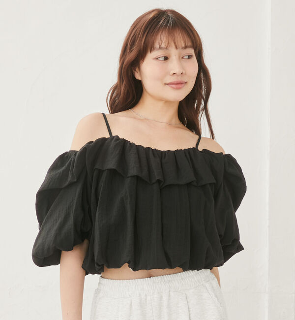 archives「タックフリルバルーンオフショルＢＬ」|シャツ・ブラウス|BLACK