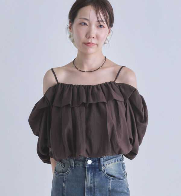 archives「タックフリルバルーンオフショルＢＬ」|シャツ・ブラウス|BROWN
