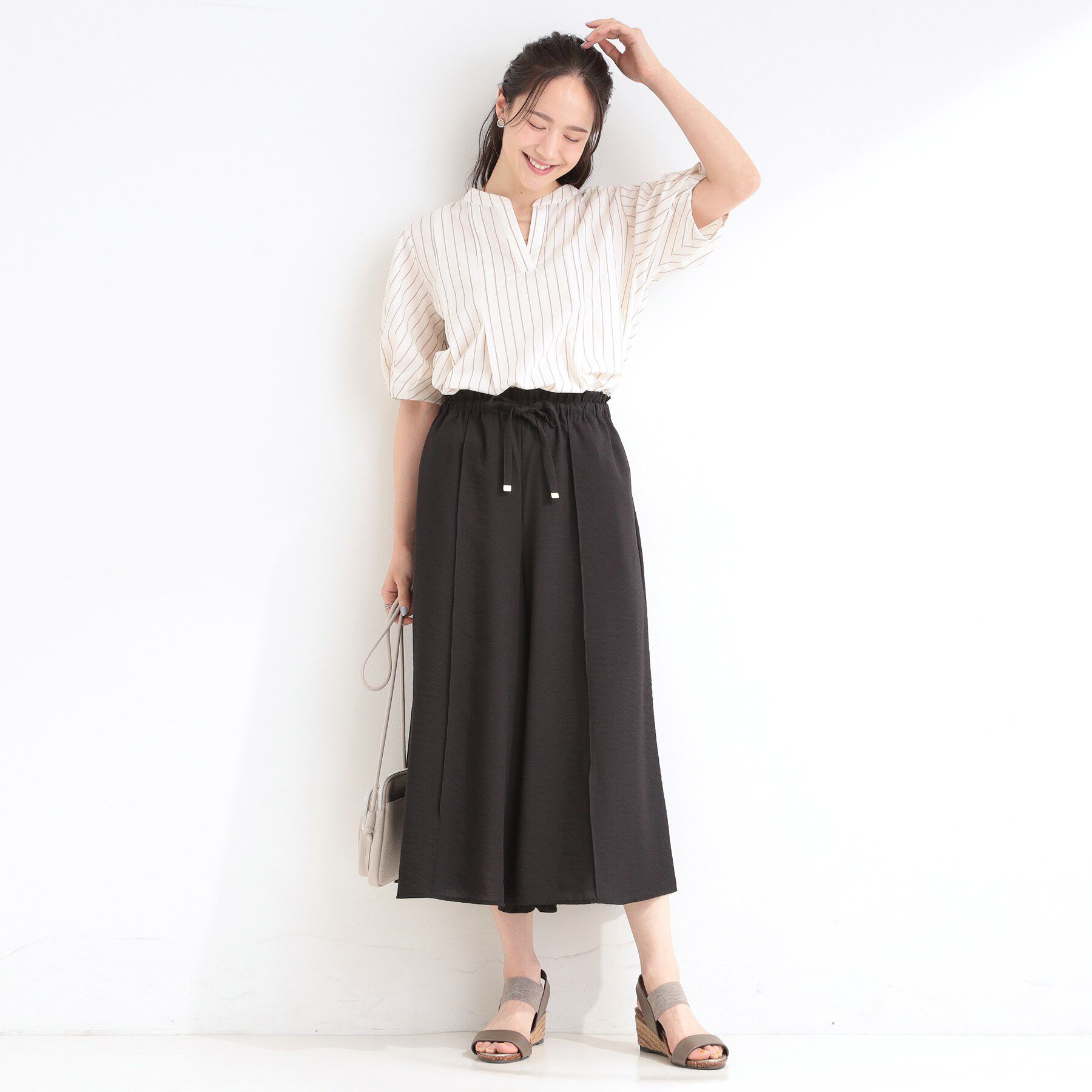 SHOO･LA･RUE「【S-LL/ひんやり】さらっとタッチできれい見え ピンタックスカーチョ」|その他|