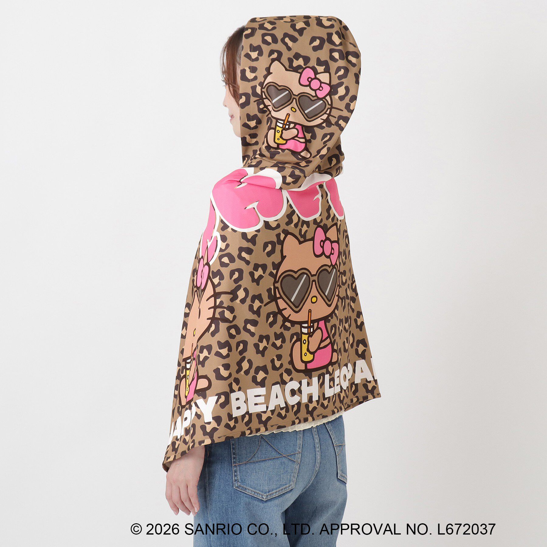 212 KITCHEN STORE「日焼けハローキティ 冷感タオルポンチョ LEOPARD BR」|その他|