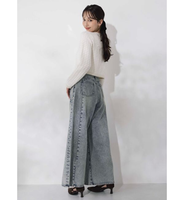 dazzlin「スイッチングワイドデニムパンツ」|デニム|