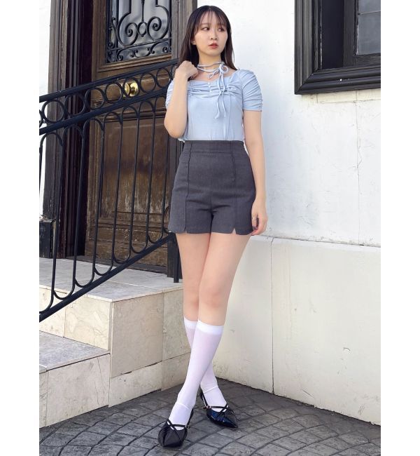 dazzlin「タイ付ギャザーカットトップス」|Tシャツ・カットソー|