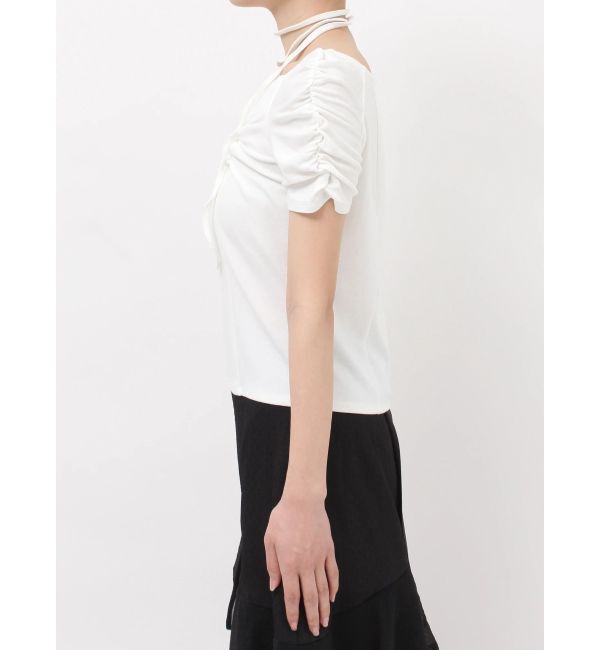 dazzlin「タイ付ギャザーカットトップス」|Tシャツ・カットソー|