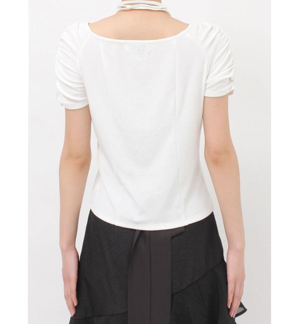 dazzlin「タイ付ギャザーカットトップス」|Tシャツ・カットソー|