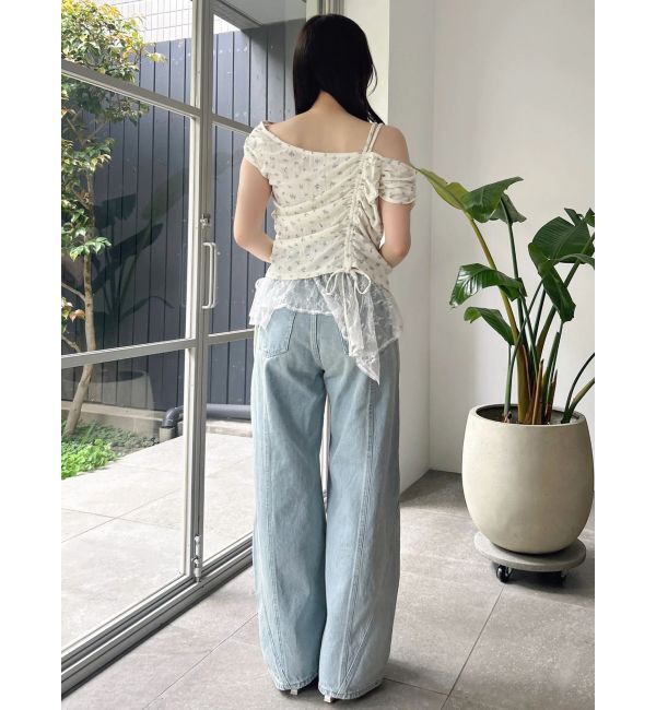 dazzlin「レースレイヤードギャザーカットトップス」|Tシャツ・カットソー|