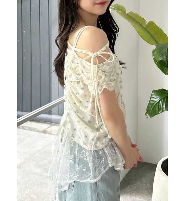 dazzlin「レースレイヤードギャザーカットトップス」|Tシャツ・カットソー|