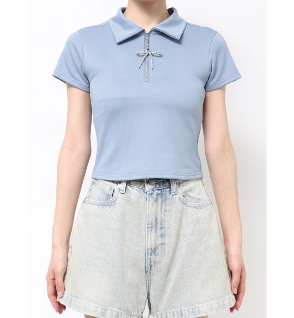 EMODA「リボンカラージップトップ」|Tシャツ・カットソー|ブルー