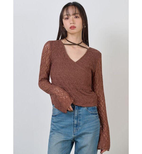 MURUA「カシュクールレーストップス」|Tシャツ・カットソー|