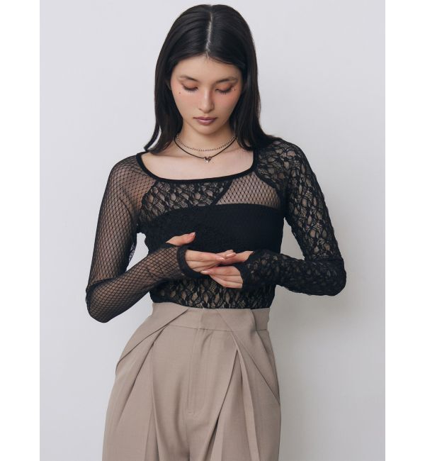 MURUA「パッチワークレーストップス」|Tシャツ・カットソー|
