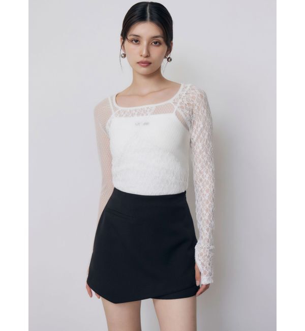 MURUA「パッチワークレーストップス」|Tシャツ・カットソー|