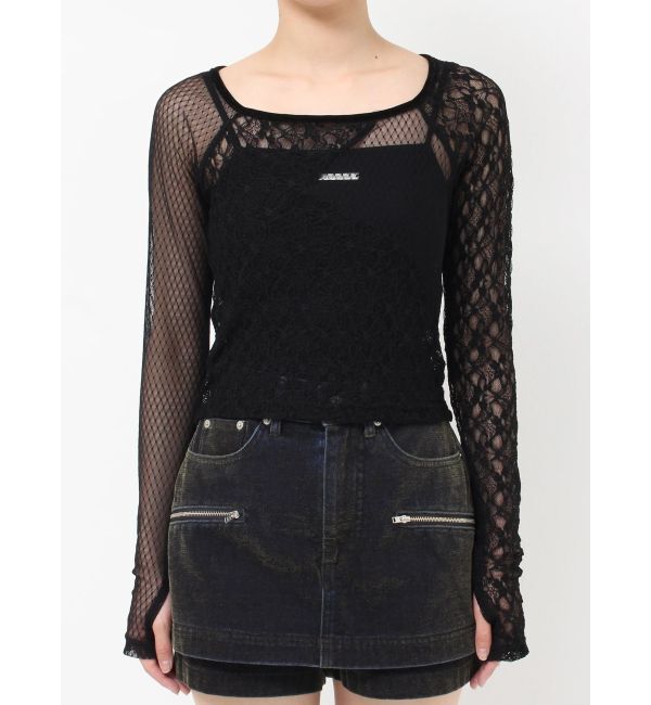 MURUA「パッチワークレーストップス」|Tシャツ・カットソー|