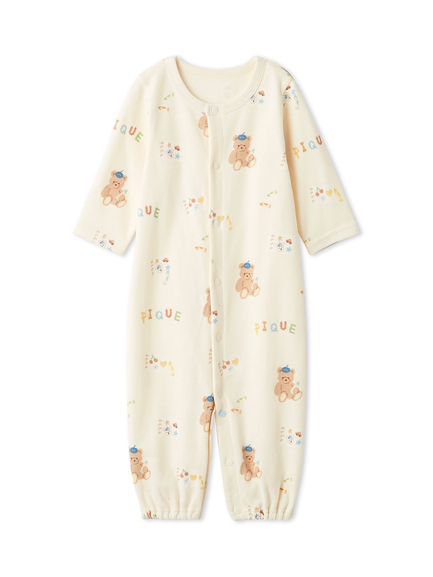 GELATO PIQUE KIDS & BABY「【ラッピング済み】【新生児】ドローイングベア柄2WAYオール&スタイSET」|その他ベビー用品|
