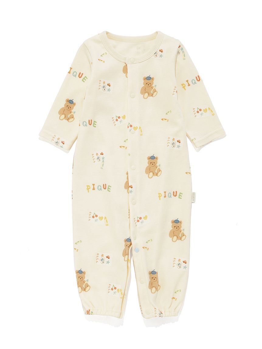 GELATO PIQUE KIDS & BABY「【ラッピング済み】【新生児】ドローイングベア柄2WAYオール&スタイSET」|その他ベビー用品|