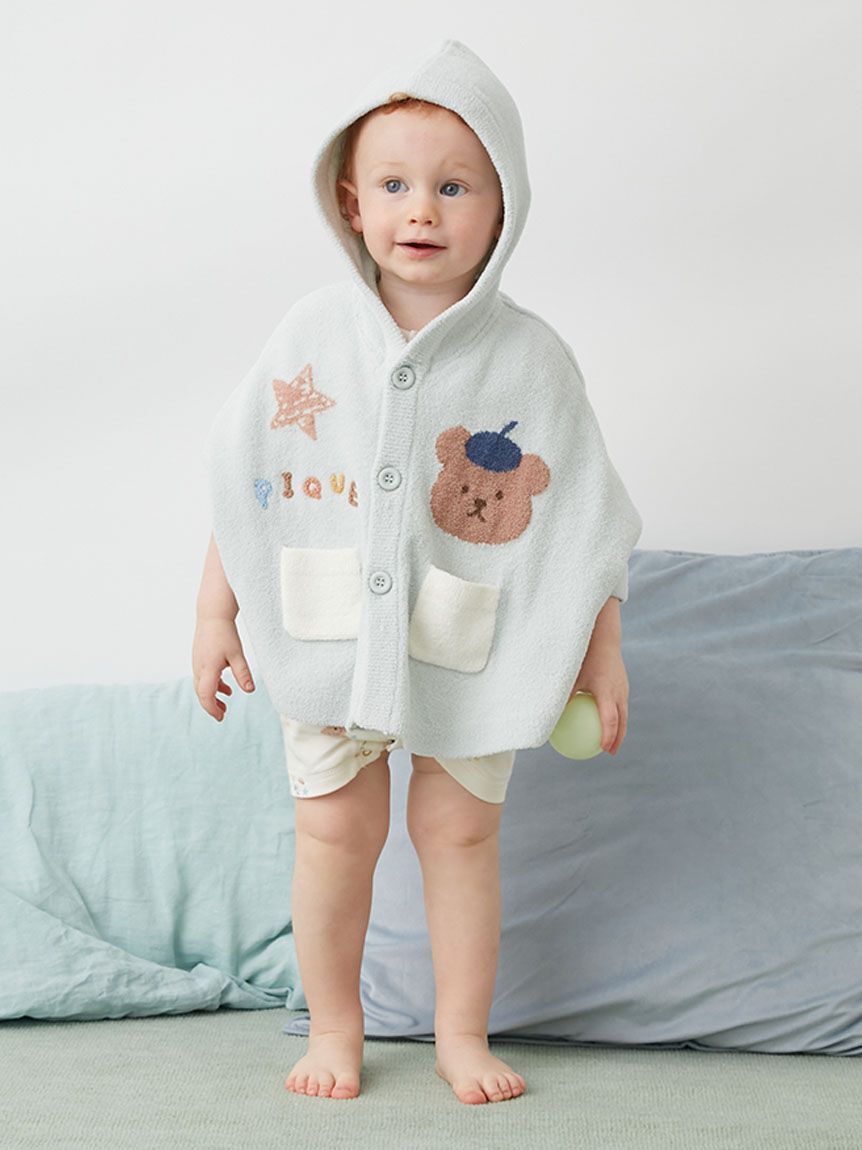 GELATO PIQUE KIDS & BABY「【ラッピング済み】【BABY】エアリーモコドローイングベアポンチョ&ベアラトルSET」|その他ベビー用品|