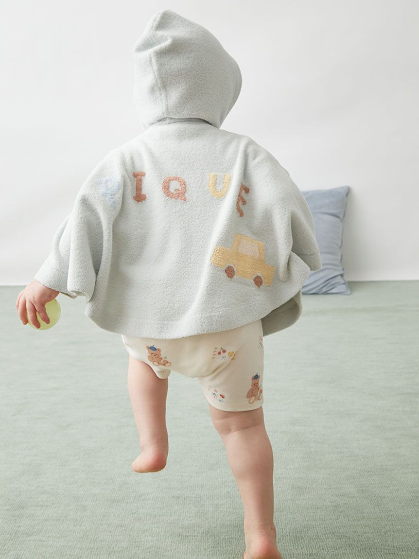 GELATO PIQUE KIDS & BABY「【ラッピング済み】【BABY】エアリーモコドローイングベアポンチョ&ベアラトルSET」|その他ベビー用品|
