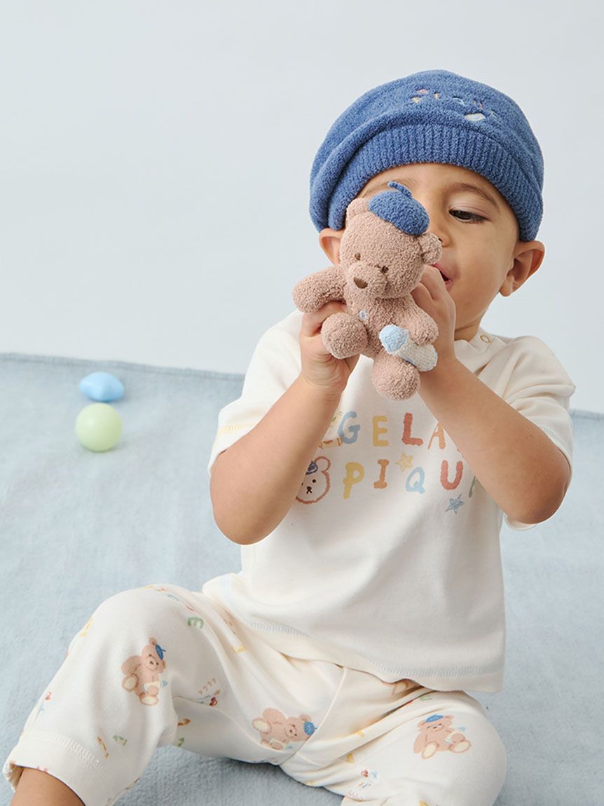 GELATO PIQUE KIDS & BABY「【ラッピング済み】【BABY】エアリーモコドローイングベアポンチョ&ベアラトルSET」|その他ベビー用品|