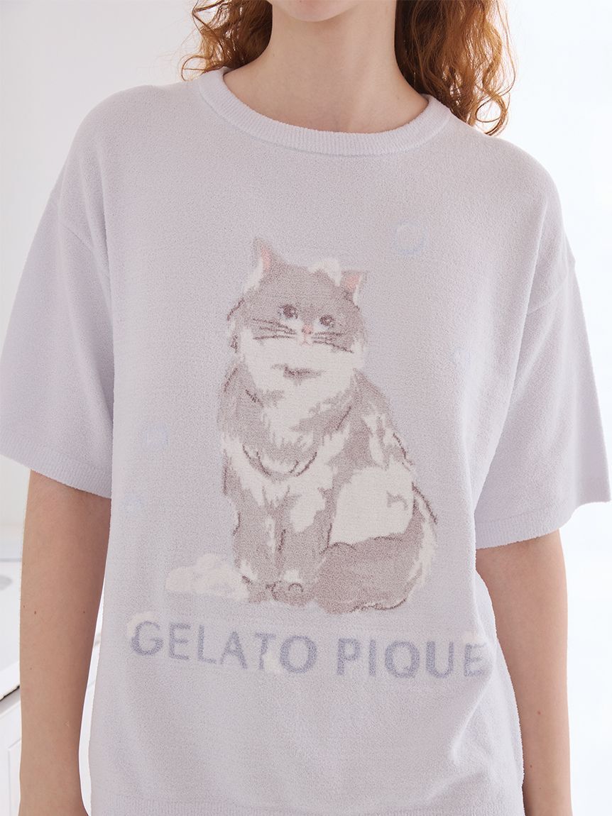 gelato pique「【ラッピング済み】バスタイムCATジャガードプルオーバー&総柄ロングパンツSET」|ルームウェア|