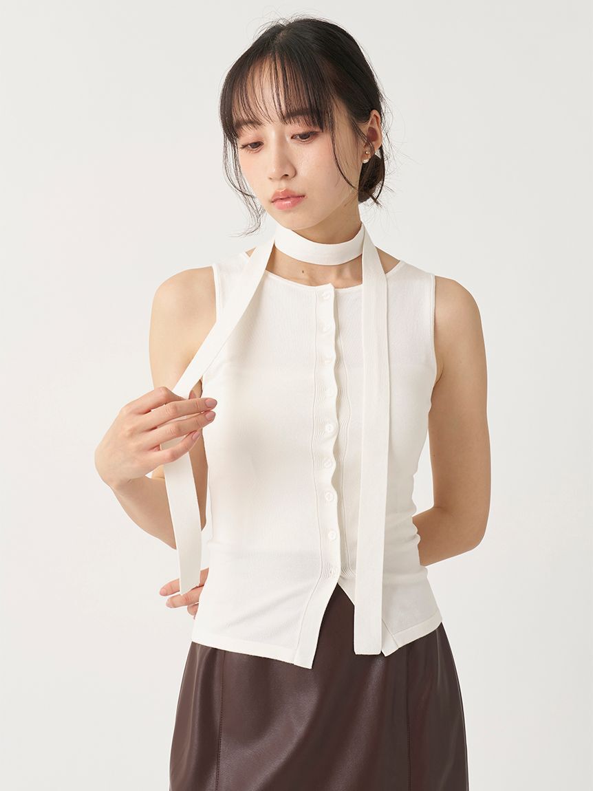 SNIDEL「ボウタイセットノースリプルオーバー」|Tシャツ・カットソー|
