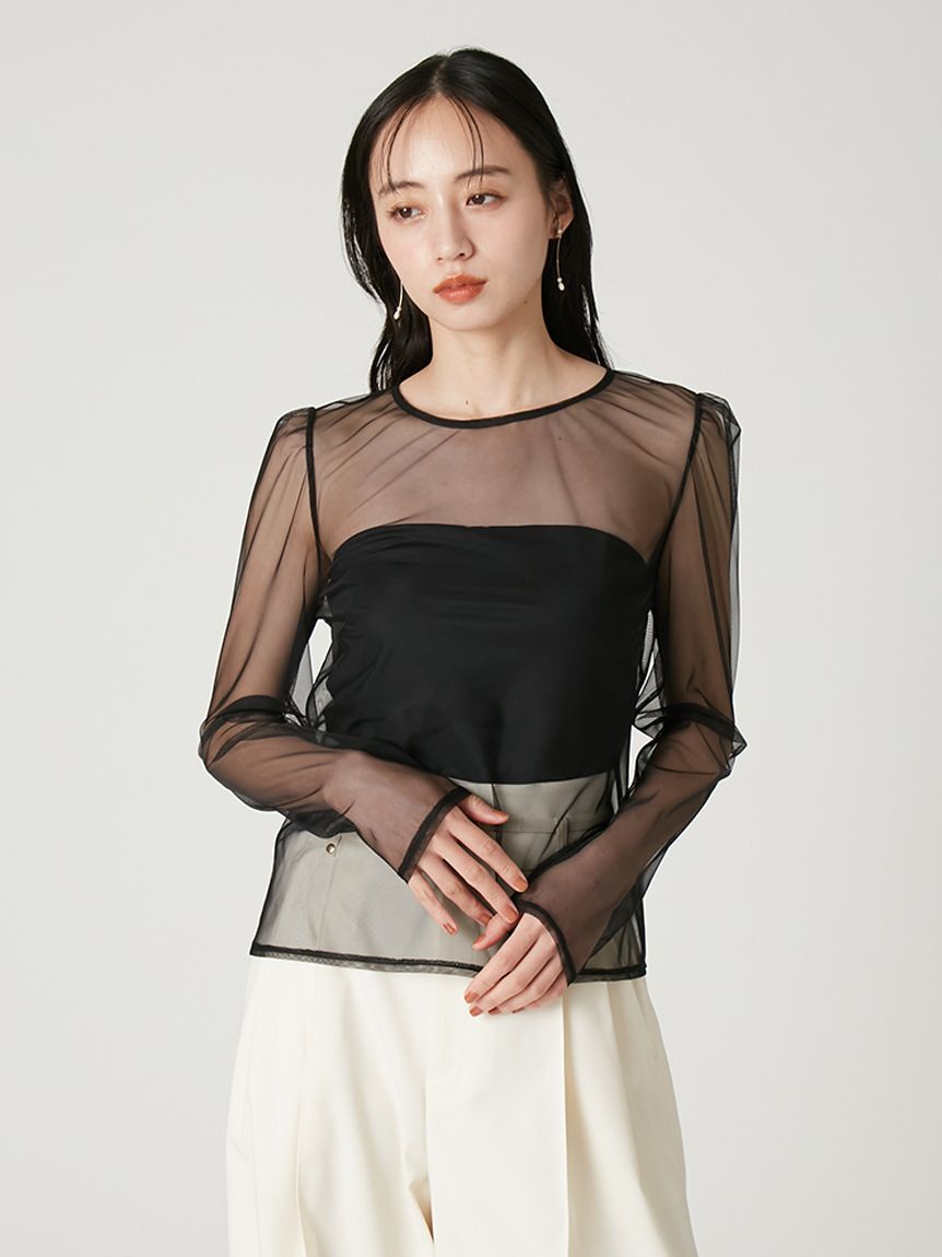 FRAY I.D「シアーチュールトップス」|Tシャツ・カットソー|