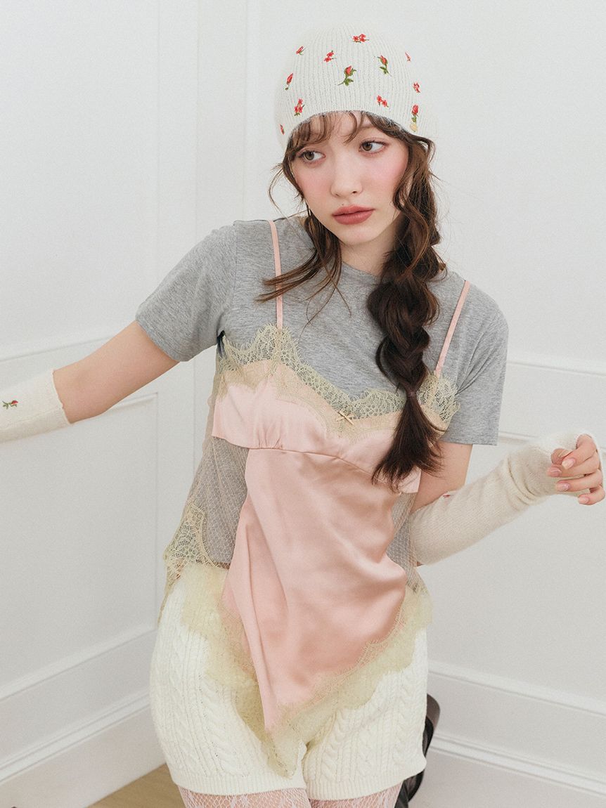 LILY BROWN「サテンキャミドッキングトップス」|Tシャツ・カットソー|PNK