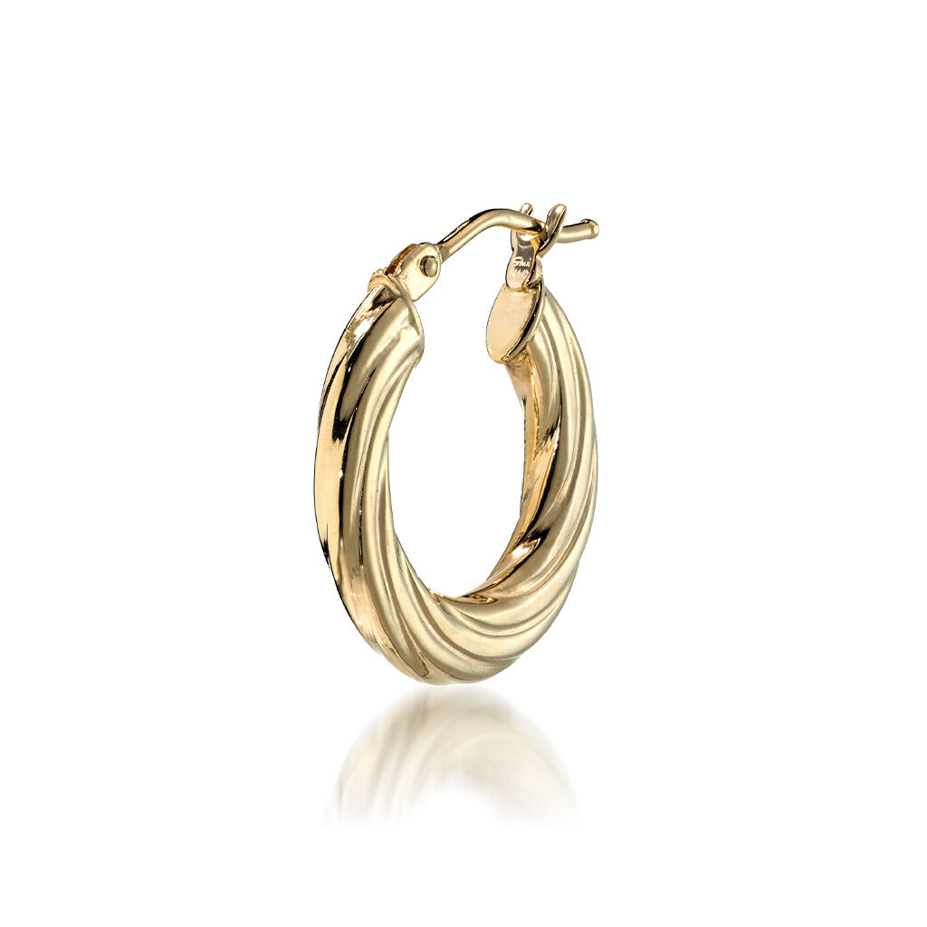 STAR JEWELRY「TWIST PIERCED EARRING (1.6cm/片耳用)」|ピアス|イエローゴールド