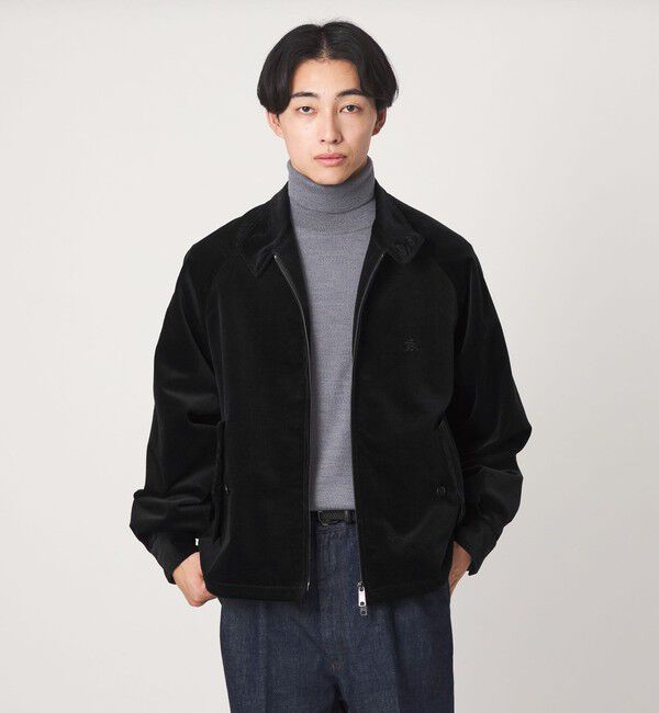 UNITED ARROWS green label relaxing「【別注】＜BARACUTA＞GLR ベロア コーデュロイ G4 ドライバーズジャケット ブルゾン」|ブルゾン・スタジャン|BLACK