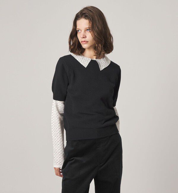 STEVEN ALAN「＜Steven Alan＞ハーフスリーブ ニット プルオーバー」|ニット・セーター|
