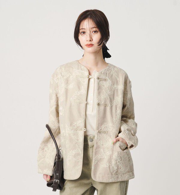 BEAUTY&YOUTH UNITED ARROWS「ジャガード ペイズリー エンブロイダリー ジャケット」|テーラードジャケット|NATURAL