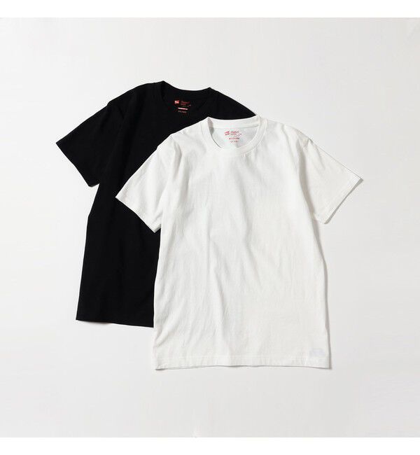 BEAMS「BEAMS｜【別注】Hanes / Mix Japan Fit 2Pack T-shirts｜半袖 クルーネック 2枚組｜丸胴編み 」|インナー|