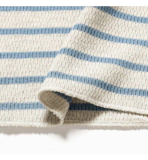 BEAMS PLUS「【別注】Healthknit / Honeycomb Thermal Henry Neck T-shirt Horizontal Stripe」|Tシャツ・カットソー|