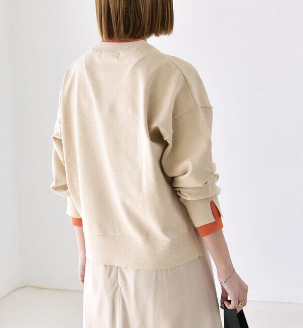 quaranciel「《予約》〈手洗い可能〉配色 レイヤードライク クルーネック ニット プルオーバー」|ニット・セーター|