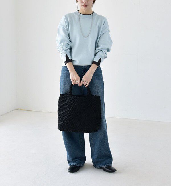 quaranciel「《予約》〈手洗い可能〉配色 レイヤードライク クルーネック ニット プルオーバー」|ニット・セーター|