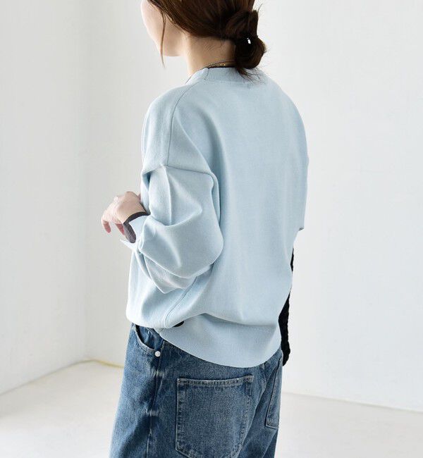 quaranciel「《予約》〈手洗い可能〉配色 レイヤードライク クルーネック ニット プルオーバー」|ニット・セーター|