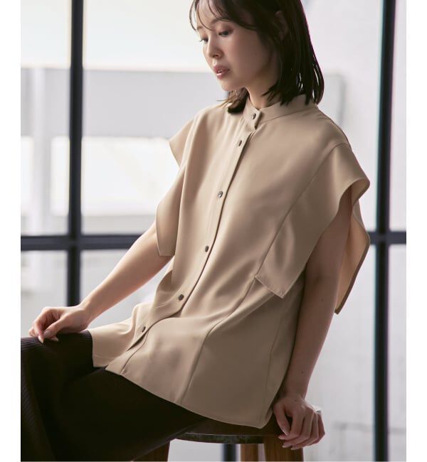 NOBLE「《追加・WEB&一部店舗限定》スクエアースリーブフロントオープンブラウス」|シャツ・ブラウス|ベージュ