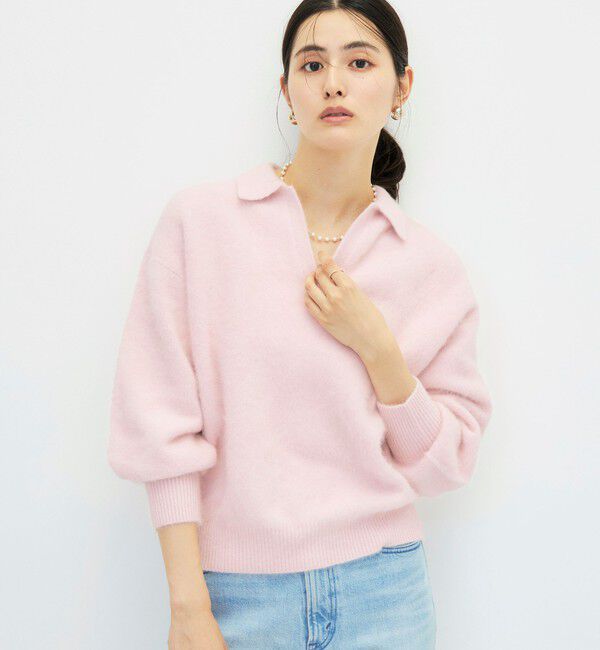 NOLLEY'S sophi「カシミヤ混へアリーポロ襟プルオーバー」|ニット・セーター|
