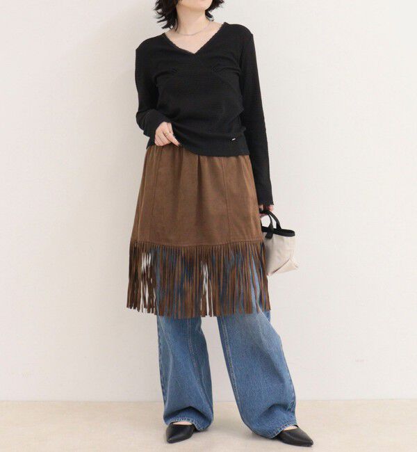 fredy emue「ドビーカットVネックピコレースプルオーバー」|Tシャツ・カットソー|