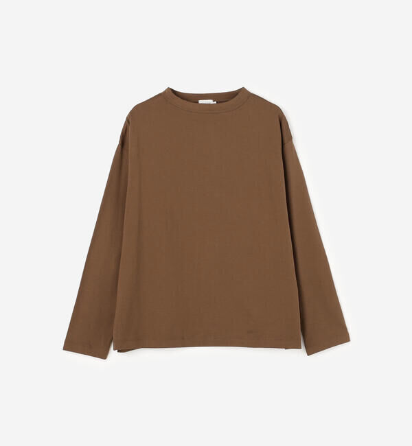 handvaerk「handvaerk | 60/2 ボトルネック 長袖Tシャツ WOMEN」|Tシャツ・カットソー|BROWN系1